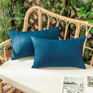 Pack of 1 Solid Color Outdoor Waterproof Throw Pillow Square 18"x18" or Rectangle 12"x20"