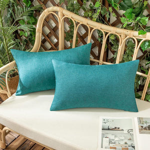 Pack of 1 Solid Color Outdoor Waterproof Throw Pillow Square 18"x18" or Rectangle 12"x20"
