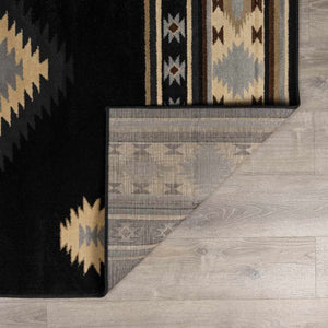Buckhaven Black Southwestern Area Rug