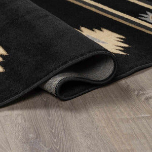 Buckhaven Black Southwestern Area Rug