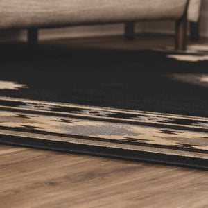 Buckhaven Black Southwestern Area Rug