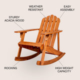 Kiawah outdoor patio classic acacia wood adirondack rocking chair