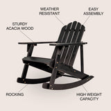 Kiawah outdoor patio classic acacia wood adirondack rocking chair
