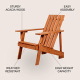 Irving outdoor patio modern acacia wood adirondack chair