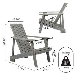 Irving outdoor patio modern acacia wood adirondack chair