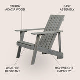 Irving outdoor patio modern acacia wood adirondack chair