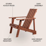 Irving outdoor patio modern acacia wood adirondack chair
