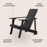 Irving outdoor patio modern acacia wood adirondack chair