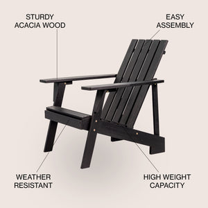Irving outdoor patio modern acacia wood adirondack chair