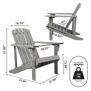 Westport outdoor patio traditional acacia wood adirondack chair