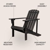 Westport outdoor patio traditional acacia wood adirondack chair
