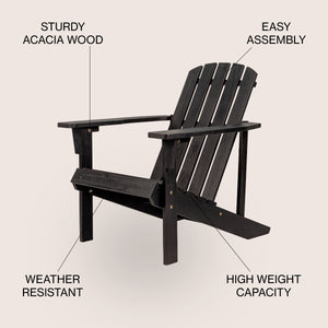 Westport outdoor patio traditional acacia wood adirondack chair