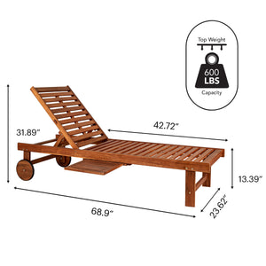 Seabrook Outdoor Acacia Wood Lounger with Cushion