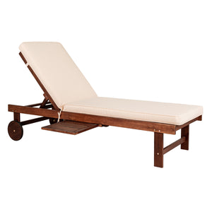 Seabrook Outdoor Acacia Wood Lounger with Cushion