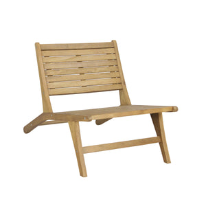 Leo mid-century modern wood armless outdoor patio chair