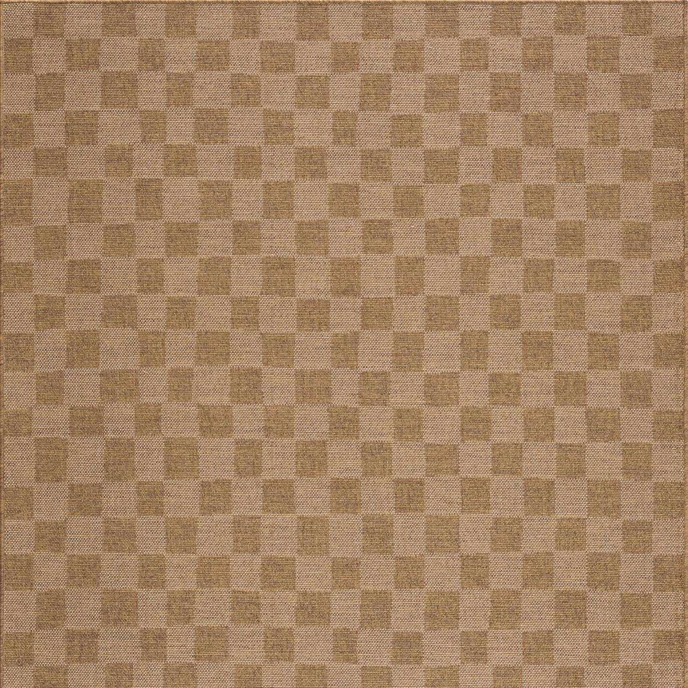 Kuval Checkered Brown Rug