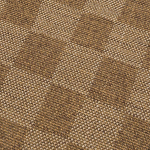 Kuval Checkered Brown Rug