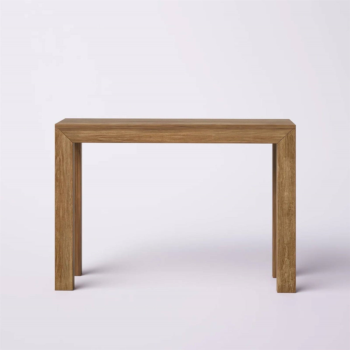 Solid Wood Modern Accent Console Table / Sofa Table in Medium Brown Pecan Finish