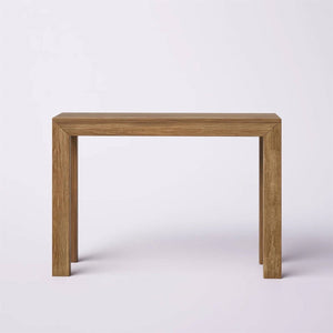 Solid Wood Modern Accent Console Table / Sofa Table in Medium Brown Pecan Finish