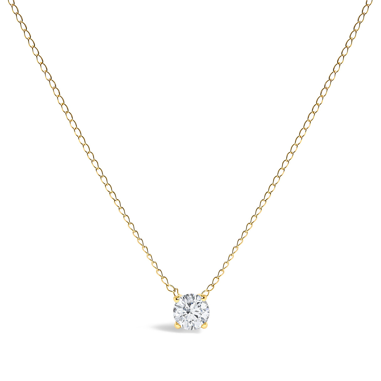14K White Gold Floating 1/2 Cttw Lab Grown Diamond Solitaire Pendant Necklace - 18" Inches