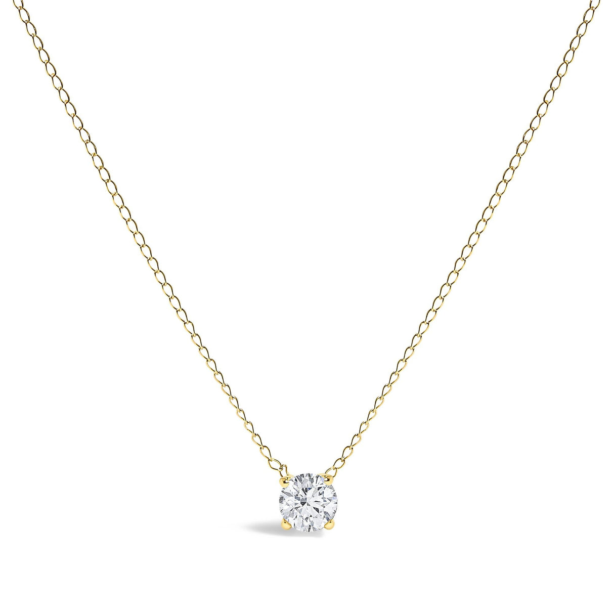14K Gold Floating 1/2 Cttw Lab Grown Diamond Solitaire Pendant Necklace - 18" Inches