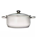 Round 5-Quart Stainless Steel Dutch Oven with Glass Lid