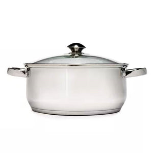 Round 5-Quart Stainless Steel Dutch Oven with Glass Lid