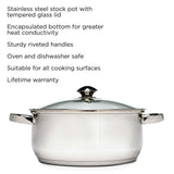 Round 5-Quart Stainless Steel Dutch Oven with Glass Lid
