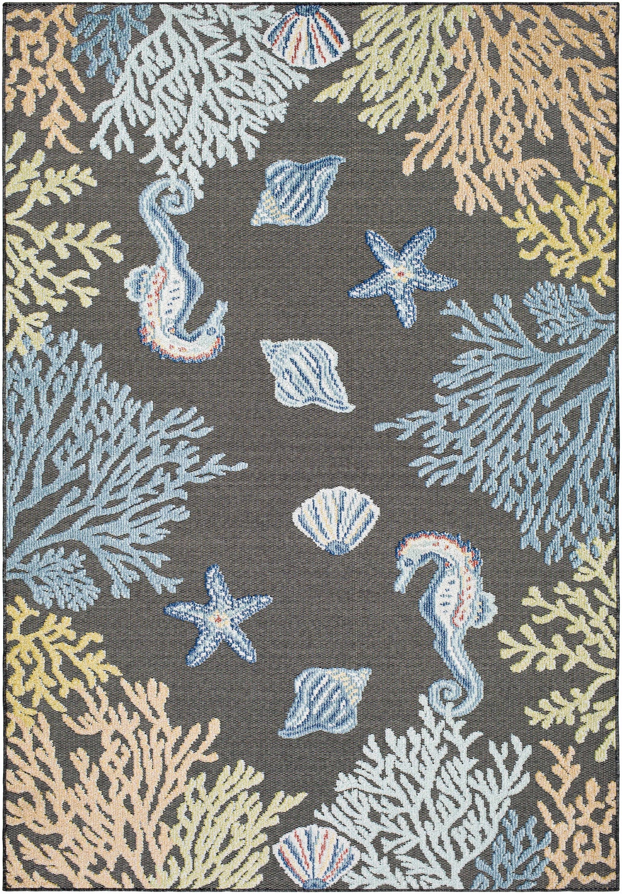 Pasca Charcoal Outdoor Area Rug - Clearance
