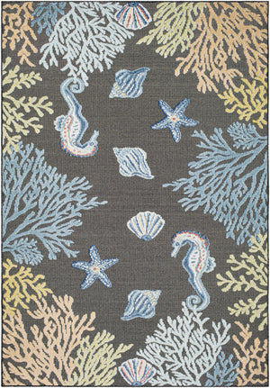 Pasca Charcoal Outdoor Area Rug - Clearance