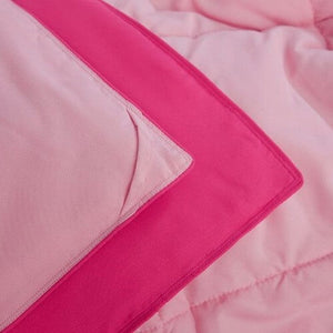 Twin/Twin XL Traditional Microfiber Reversible 3 Piece Comforter Set in Pink