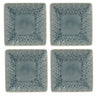 Peacock 6.5 Inch Square Appetizer Plate Set - Euro Ceramica 