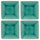 Peacock 6.5 Inch Square Appetizer Plate Set - Euro Ceramica 