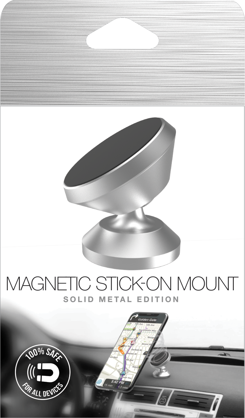Assorted 60 PACK Magnetic Phone Mounts: Silver (70), Rose Gold (20), Gold (10) - WM100MAG2