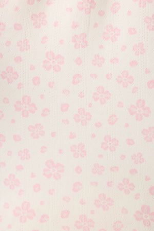 Pretty Petals Sweet Pink Floral Print Open Leg Pants