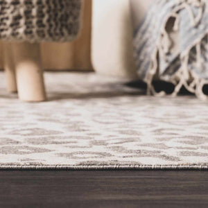 Beige Liversedge Leopard Print Area Rug