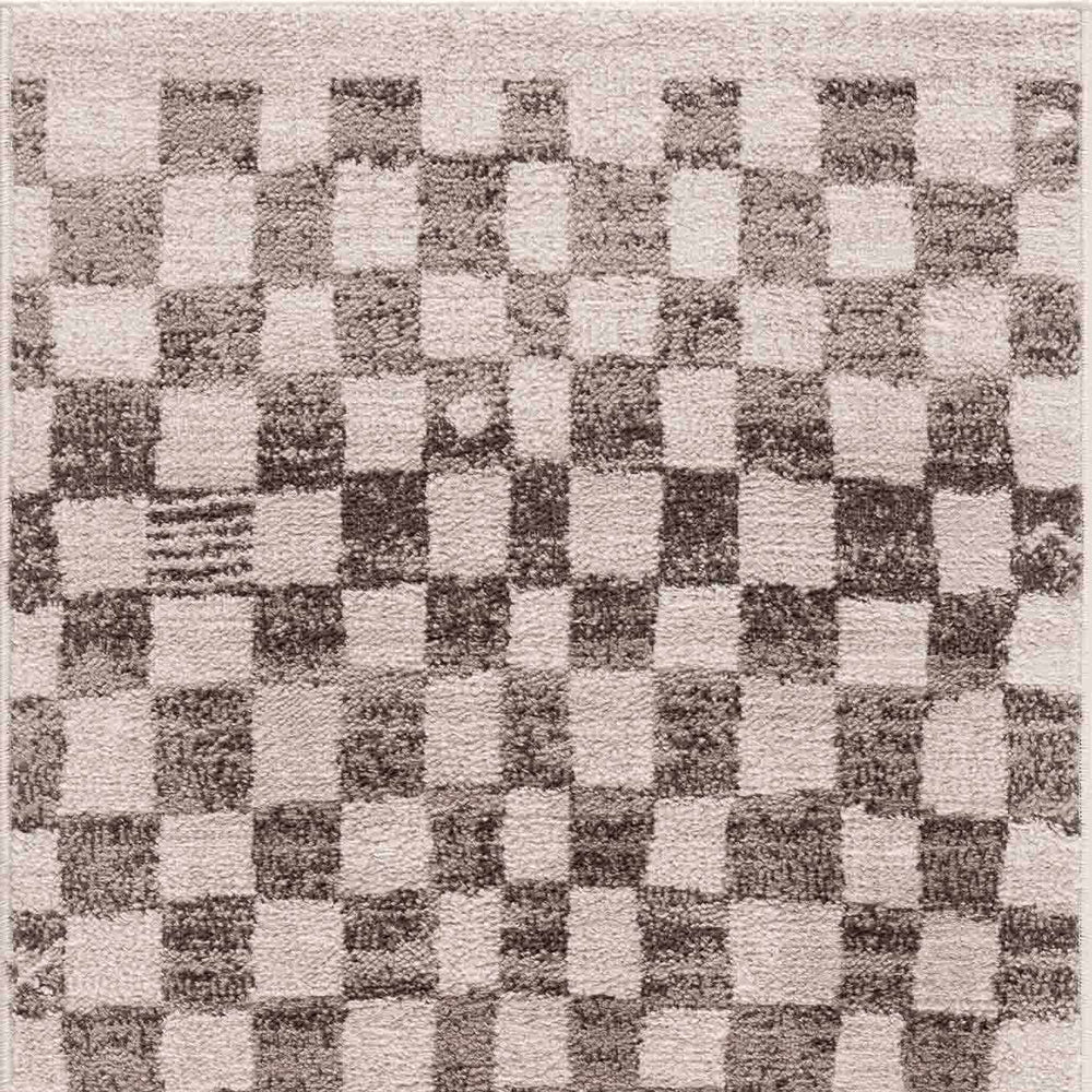 Benjy Irregular Checkboard Rug - Beige