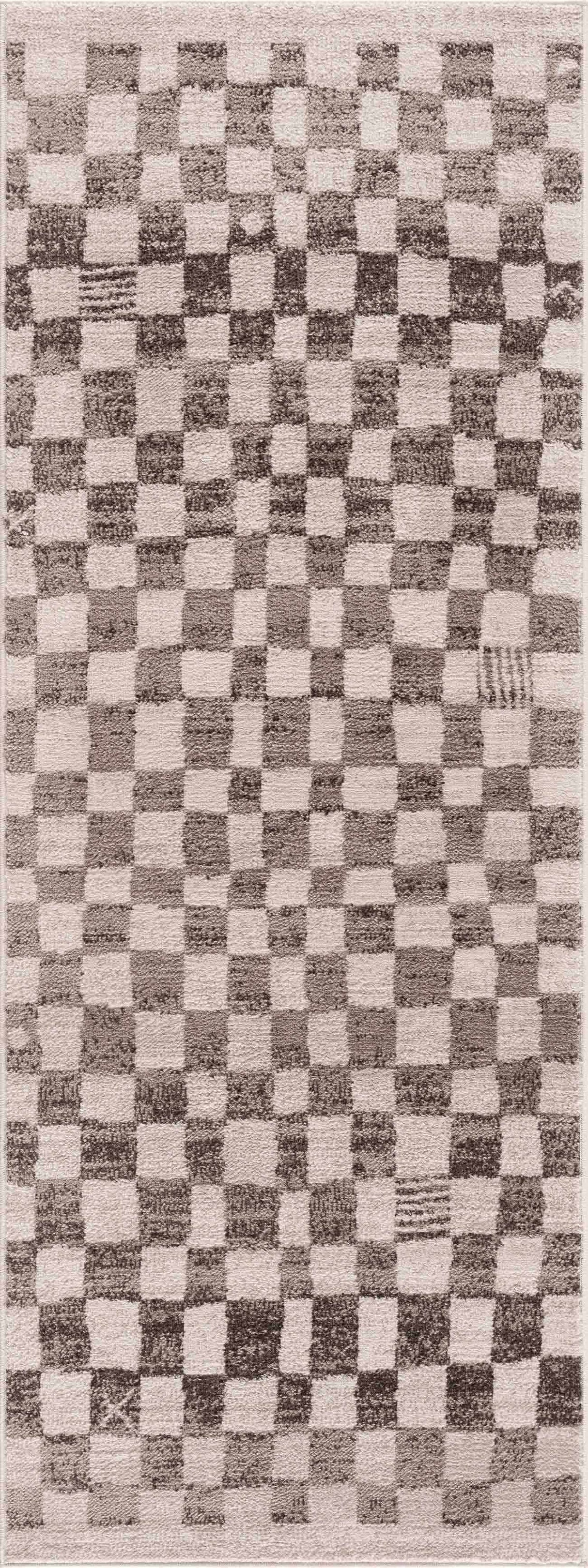 Benjy Irregular Checkboard Rug - Beige