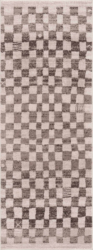 Benjy Irregular Checkboard Rug - Beige