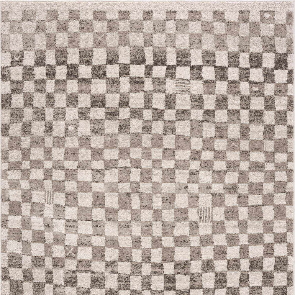 Benjy Irregular Checkboard Rug - Beige