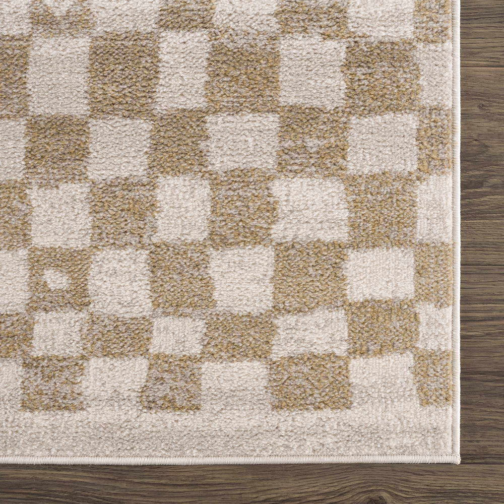 Benjy Irregular Checkboard Rug - Cream&Gold