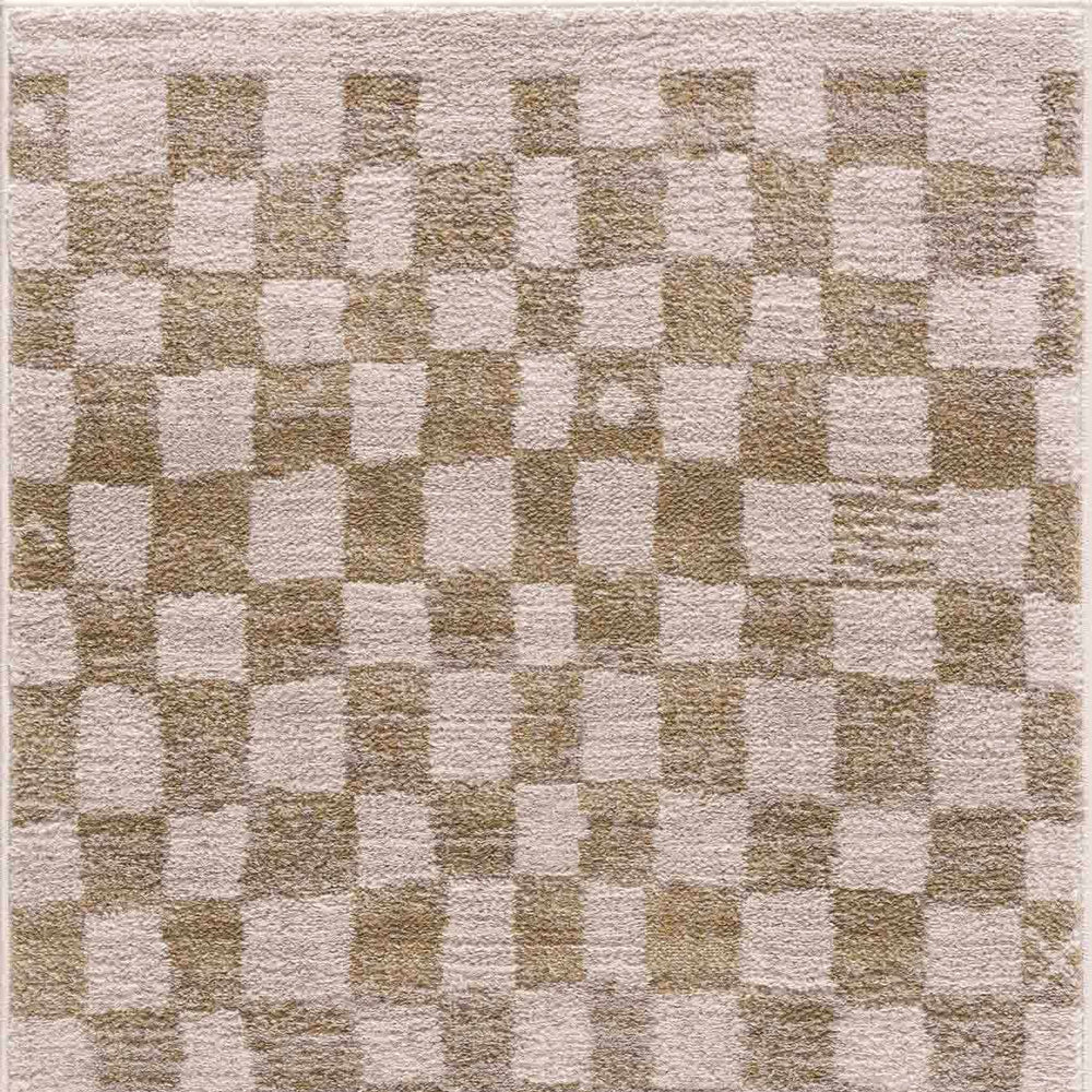 Benjy Irregular Checkboard Rug - Cream&Gold