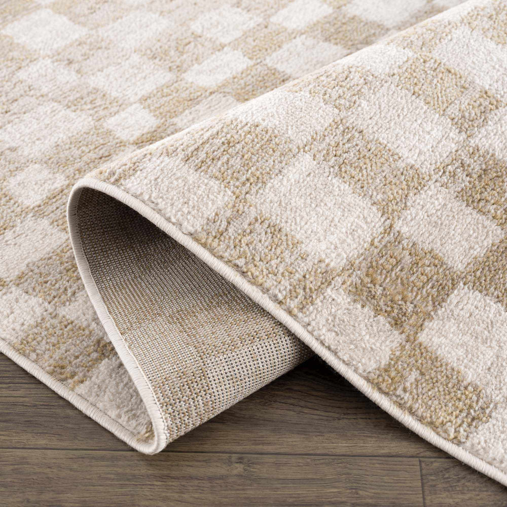 Benjy Irregular Checkboard Rug - Cream&Gold
