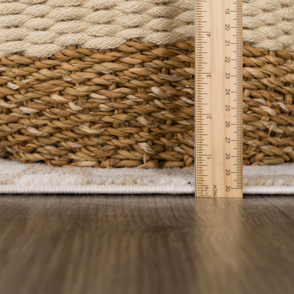 Benjy Irregular Checkboard Rug - Cream&Gold