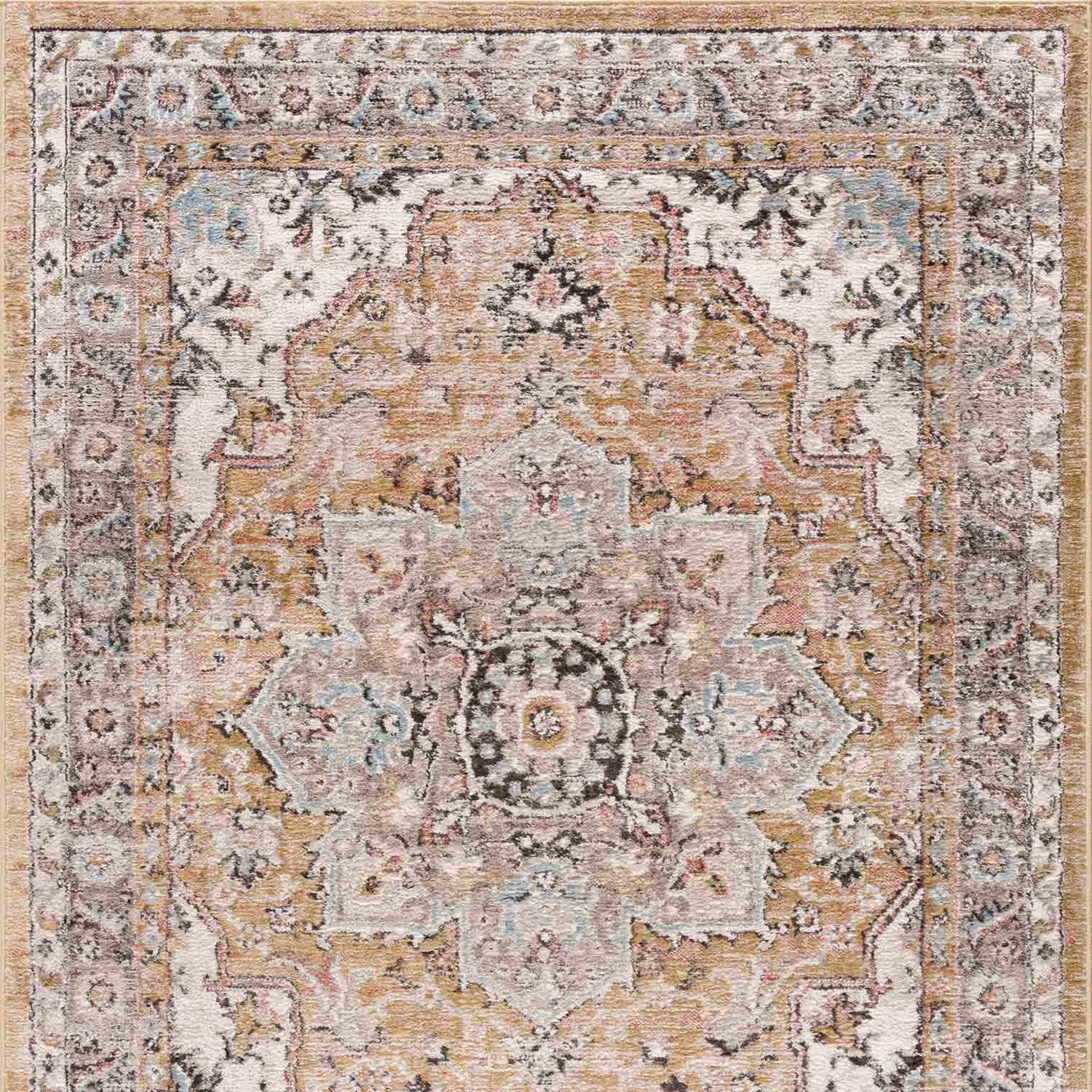 Albie Gold & Beige Area Rug - Clearance