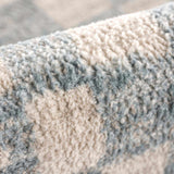 Benjy Cream & Light Blue Checkered Area Rug
