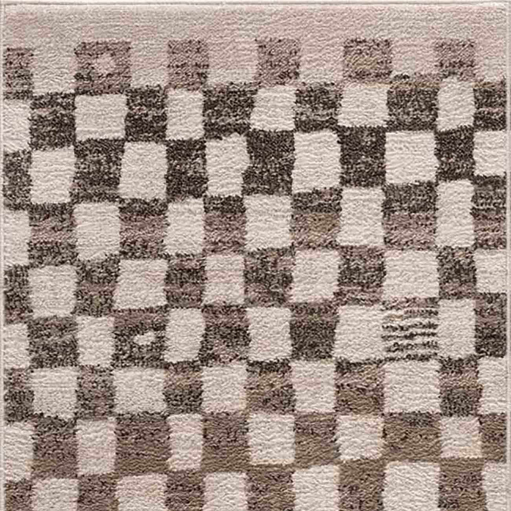 Benjy Cream & Charcoal Checkered Area Rug