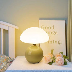 Mushroom Table Lamp French Cream Bauhaus Style Bedside Light