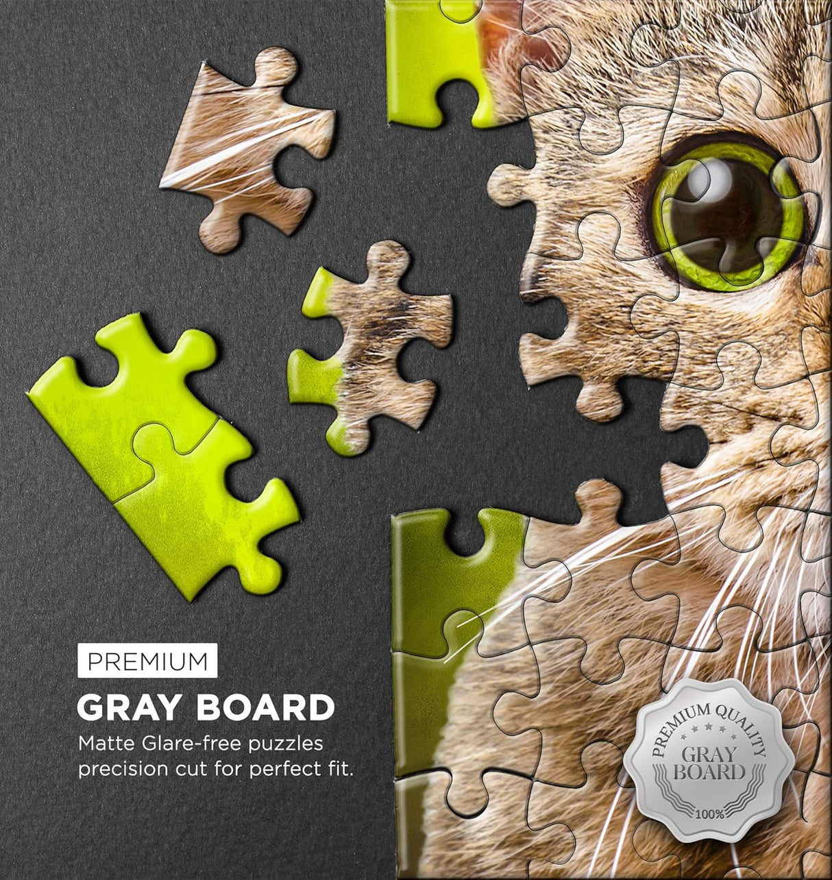 QuizQuirk Puzzle, Cute Cat Piece Jigsaw Puzzle for Adults/Teens/Kids (Puzzle Saver Kit Included) (27" x 20")