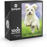 QuizQuirk 1000 Piece Puzzle, Jumping Dog Jigsaw Puzzle for Adults/Teens (Puzzle Saver Kit Included)
